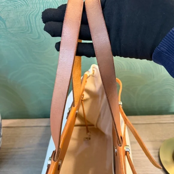 HERMES Cabas Toile H Tote Bag,  Square F (2002) - Picture 9 of 16